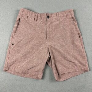 Maven Shorts Mens 28 Red Heathered Chino Flat Front 7 Inch Inseam Casual Pockets